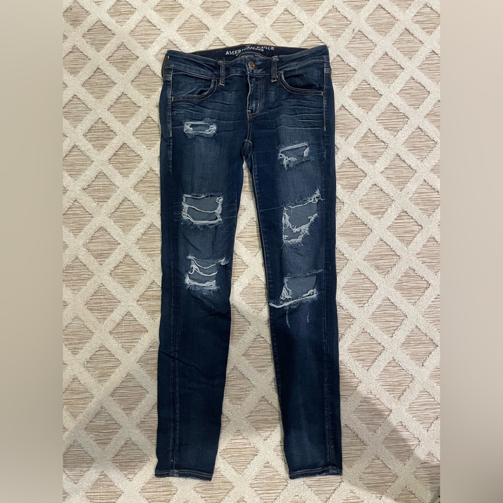 American Eagle dark wash ripped jeans